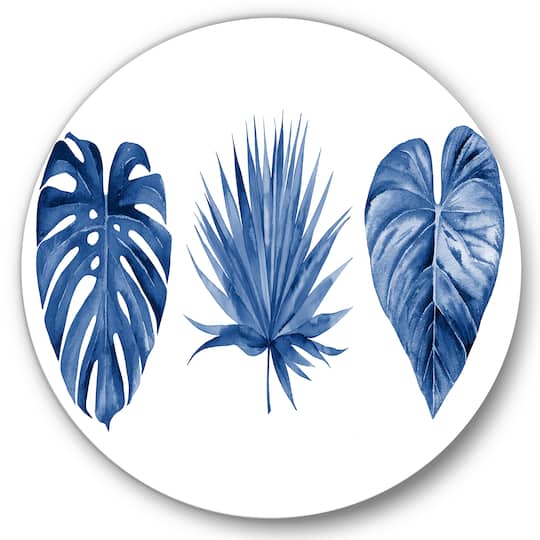 Designart - Classic Blue Tropical Leaves